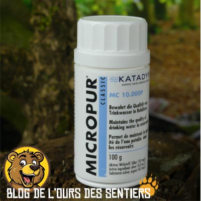 pastilles de conserrvation eau potable Micropur Katadyn ions argent